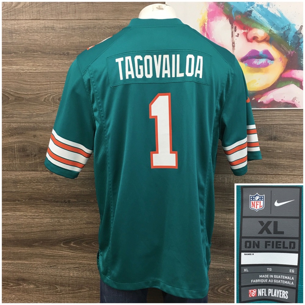 Nike Miami Dolphins Tua Tagovailoa 1 NFL Jersey Mens XL Aqua Teal Football